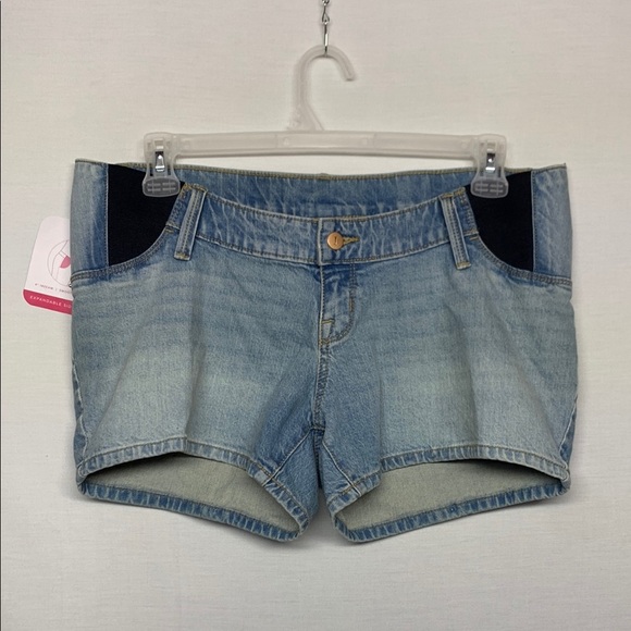 Isabelle Maternity Jean MIDI Shorts - Picture 1 of 8